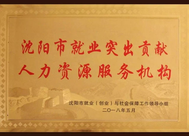 沈陽市就業(yè)突出貢獻人力資源服務(wù)機構(gòu)
